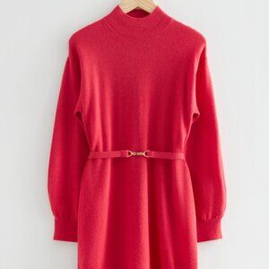 & Other Stories Belted Cashmere Dress